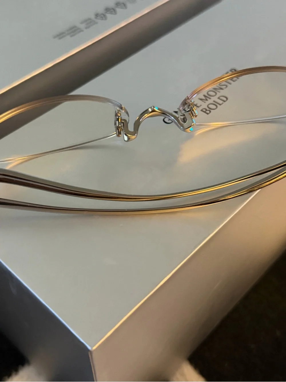 GENTLE MONSTER Furi Silver Rimless Oval Clear Glasses